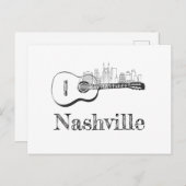 Nashville Guitar skyline Briefkaart (Voorkant / Achterkant)