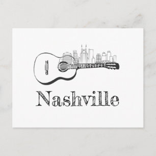 Nashville Guitar skyline Briefkaart