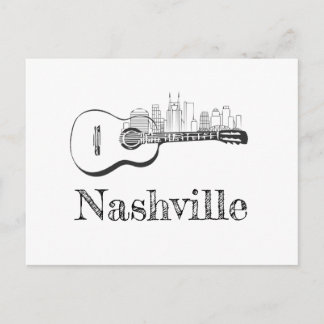 Nashville Guitar skyline Briefkaart