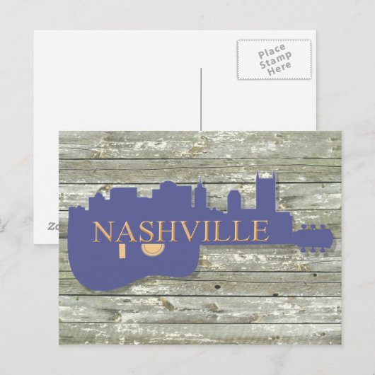 Nashville Guitar Skyline Briefkaart (Voorkant / Achterkant)