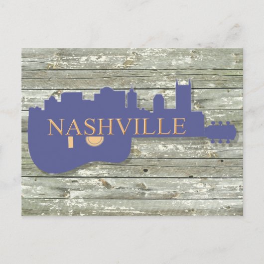 Nashville Guitar Skyline Briefkaart (Voorkant)