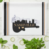 Nashville Guitar Skyline Kitchen Towel 16 x 24 inc Theedoek (Gevouwen)