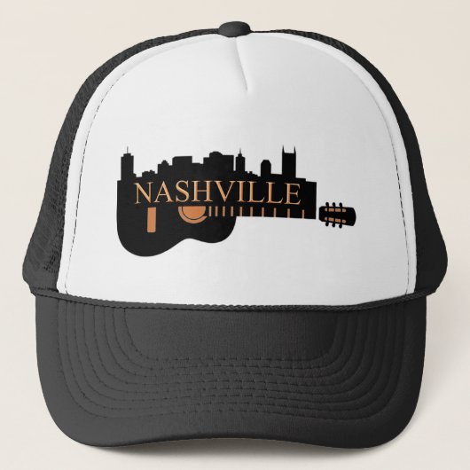 Nashville Guitar Trucker Hat Trucker Pet (Voorkant)