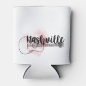 Nashville Guitar waterverf hartontwerp Blikjeskoeler (Voorkant)