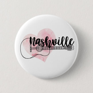 Nashville Guitar waterverf hartontwerp Ronde Button 5,7 Cm