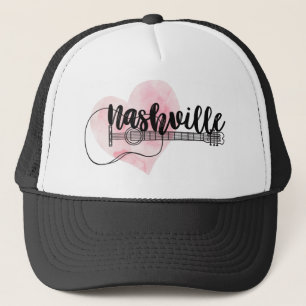 Nashville Guitar waterverf hartontwerp Trucker Pet