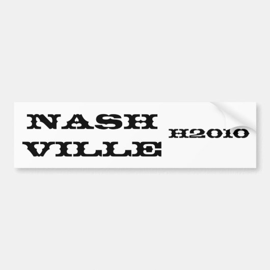 Nashville, H2010-bumpersticker Bumpersticker (Voorkant)