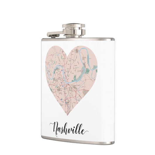 Nashville Heart Map Heupfles (Links)
