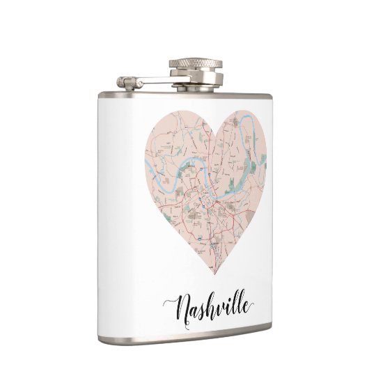 Nashville Heart Map Heupfles (Rechts)