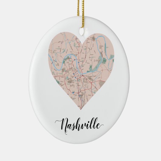 Nashville Heart Map Keramisch Ornament (Rechts)