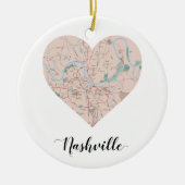 Nashville Heart Map Keramisch Ornament (Voorkant)