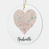 Nashville Heart Map Keramisch Ornament (Links)