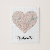 Nashville Heart Map Legpuzzel (Verticaal)