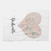 Nashville Heart Map Theedoek (Horizontaal)