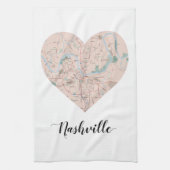Nashville Heart Map Theedoek (Verticaal)