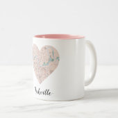 Nashville Heart Map Tweekleurige Koffiemok (Voorkant rechts)