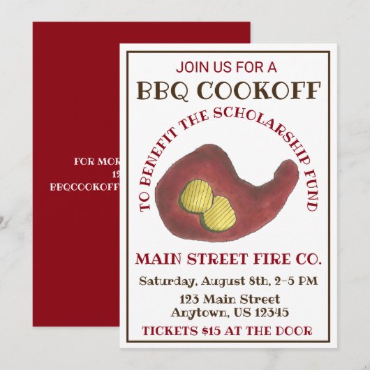 Nashville Hot Chicken BBQ Barbecue Cookoff Kaart (Voorkant / Achterkant)