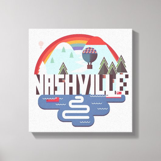 Nashville in design canvas afdruk (Voorkant)