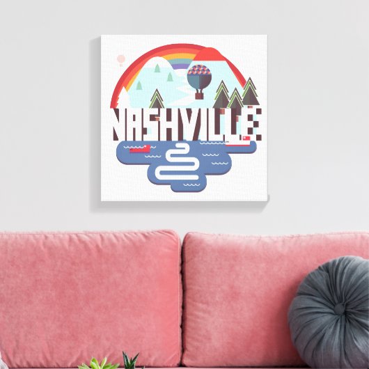 Nashville in design canvas afdruk (Insitu (Woonkamer))