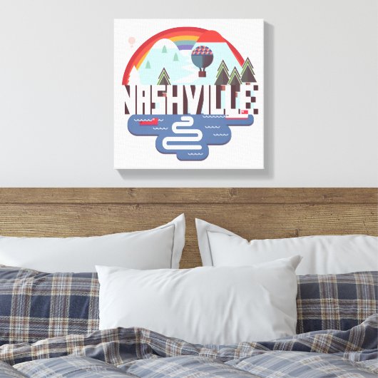 Nashville in design canvas afdruk (Insitu (Slaapkamer))