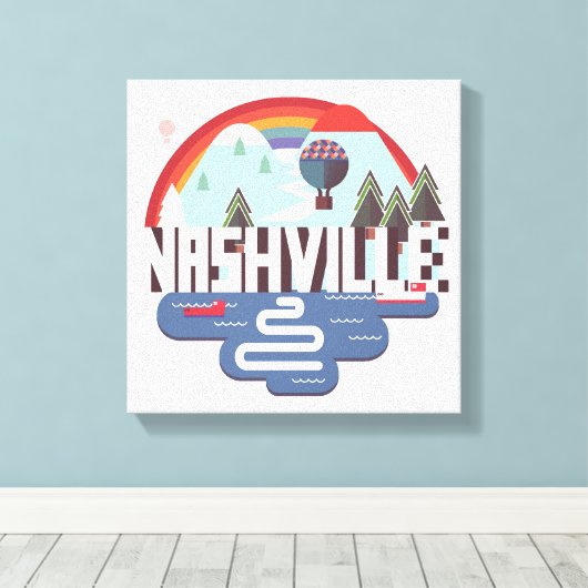 Nashville in design canvas afdruk (Insitu (Houten vloer))