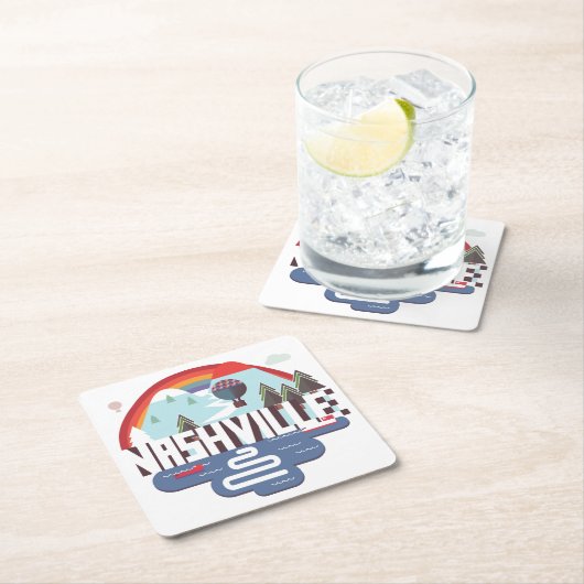 Nashville in design kartonnen onderzetters (Insitu)