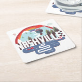 Nashville in design kartonnen onderzetters (Schuin)
