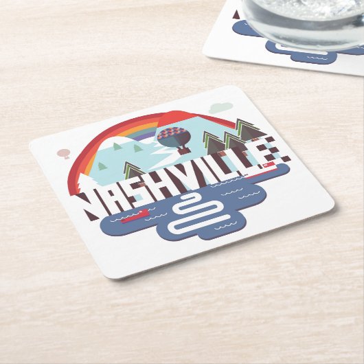 Nashville in design kartonnen onderzetters (Schuin)