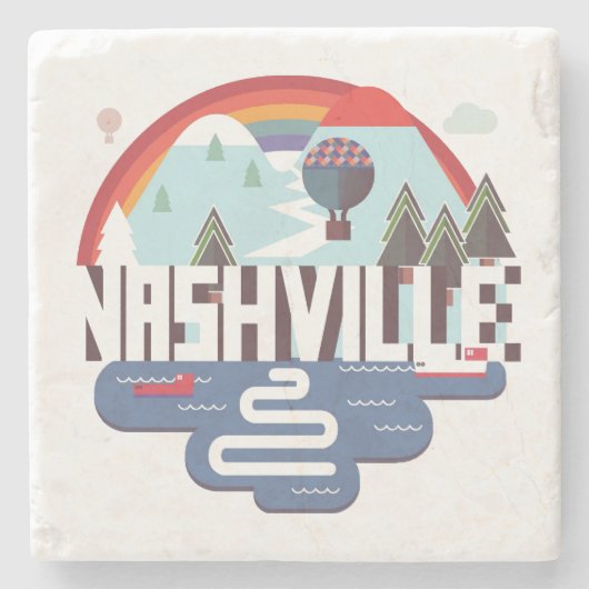 Nashville in design stenen onderzetter (Voorkant)