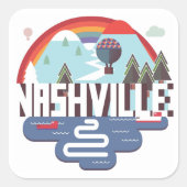Nashville in design vierkante sticker (Voorkant)