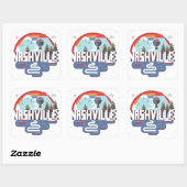 Nashville in design vierkante sticker (Vel)