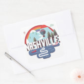 Nashville in design vierkante sticker (Envelop)