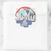 Nashville in design vierkante sticker (Tas)