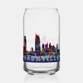 Nashville in graffiti met monogram blikvorm glas (Voorkant)