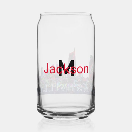 Nashville in graffiti met monogram blikvorm glas (Achterkant)