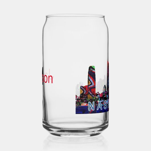 Nashville in graffiti met monogram blikvorm glas (Rechts)