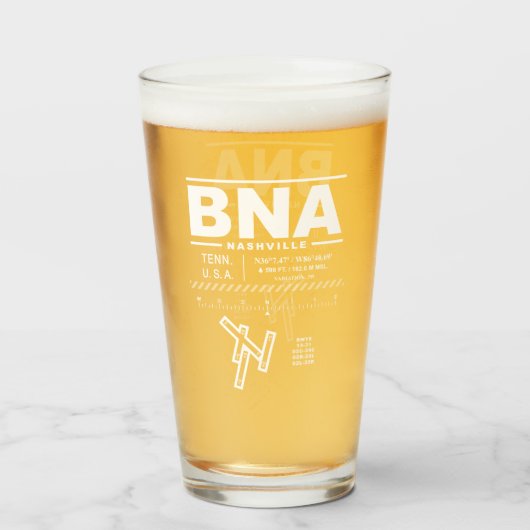 Nashville International Airport BNA Glas (Voorkant gevuld)