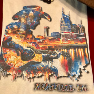 Nashville is een muziekstad mozaïek Tegel ontwerp T-shirt