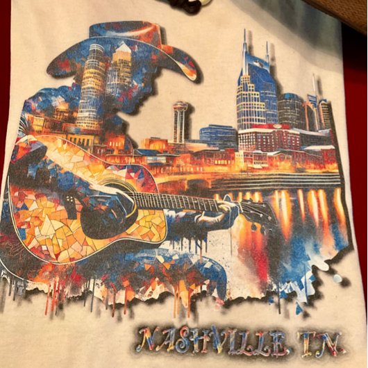 Nashville is een muziekstad mozaïek Tegel ontwerp T-shirt
