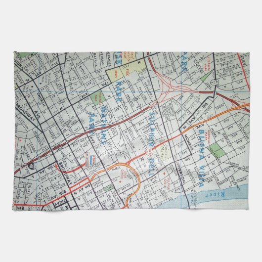 NASHVILLE  kaart Theedoek (Horizontaal)