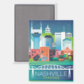 Nashville koelkastmagneet magneet (Voorkant / Achterkant)
