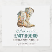 Nashville Laatste Rodeo Boots Bachelorette Party Bier Etiket (Enkel label)