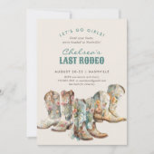 Nashville Laatste Rodeo Boots Bachelorette Party Kaart (Voorkant)