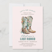Nashville Laatste Rodeo Boots Bachelorette Party Kaart (Voorkant)