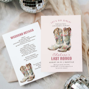 Nashville Laatste Rodeo Boots Bachelorette Party Kaart