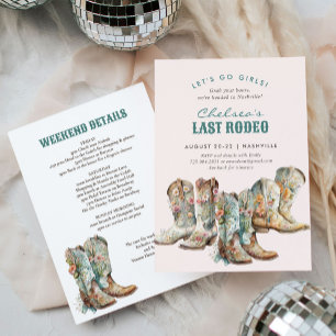 Nashville Laatste Rodeo Boots Bachelorette Party Kaart