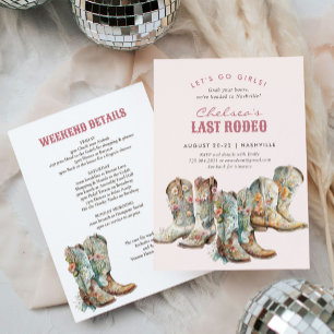 Nashville Laatste Rodeo Boots Bachelorette Party Kaart