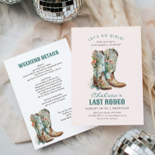 Nashville Laatste Rodeo Boots Bachelorette Party Kaart
