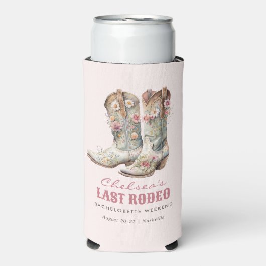 Nashville Laatste Rodeo Boots Bachelorette Party Seltzer Blikjeskoeler (Seltzer Voorkant)