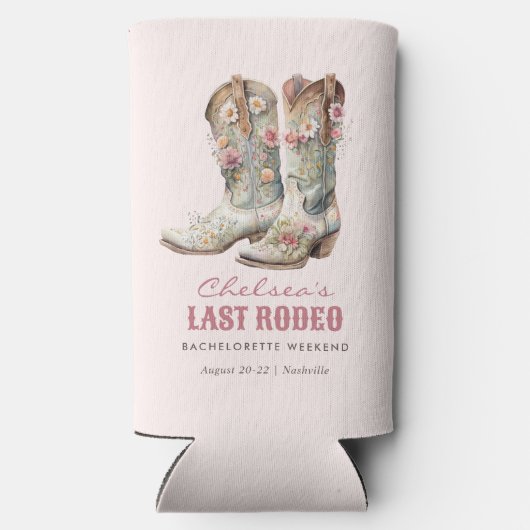 Nashville Laatste Rodeo Boots Bachelorette Party Seltzer Blikjeskoeler (Achterkant)